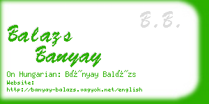 balazs banyay business card